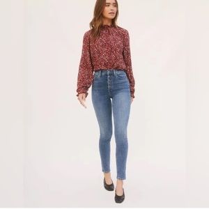 Reformation jeans “Harper” high rise skinny with button fly size 25